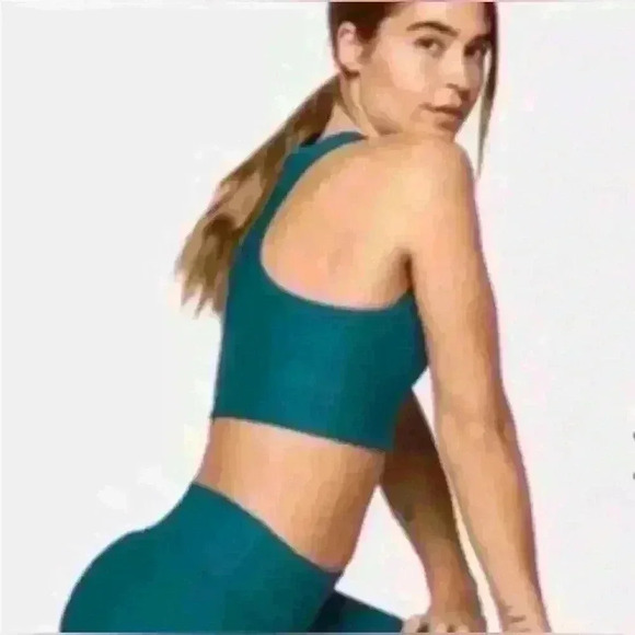 Outdoor Voices Athena Crop Top Sports Bra Emerald Teal Women's S - Picture 5 of 12